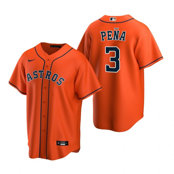 Men's Houston Astros #3 Jeremy Peña Orange Cool Base Stitched Jersey Men's Houston Astros #3 Jeremy Peña Orange Cool Base Stitched Jersey